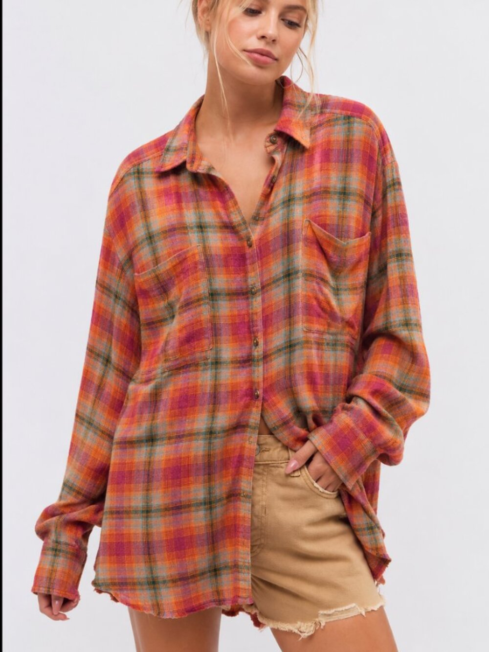 ANTHROPOLOGIE PILCRO PLAID RELAXED SHIRT